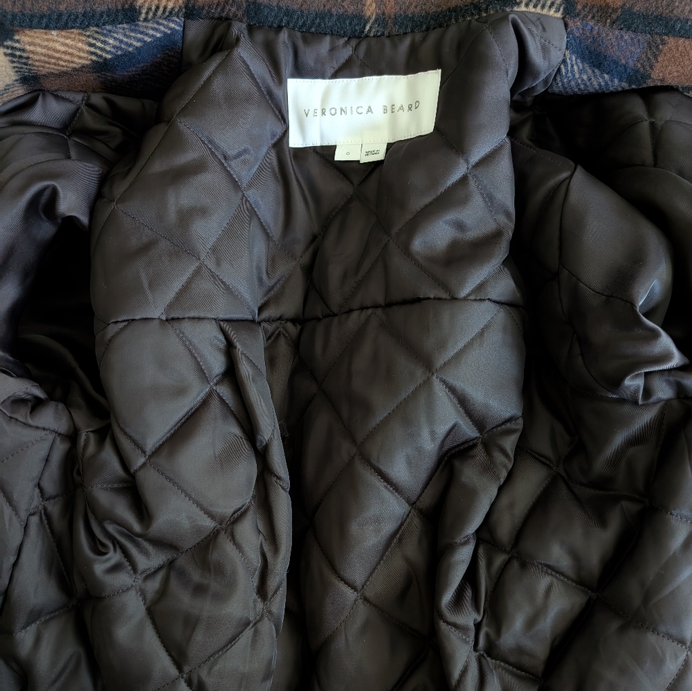 Veronica Beard Jadis Wool Plaid Bomber Jacket Size 0 Coat - Picture 12 of 12